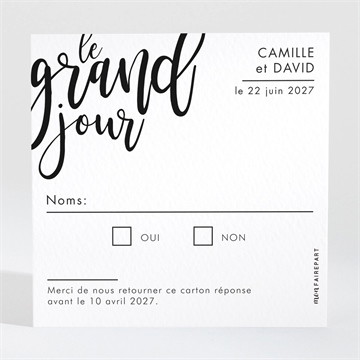 Carton réponse mariage le grand jour