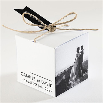 Boîte de dragées mariage le grand jour - Dos de la boîte