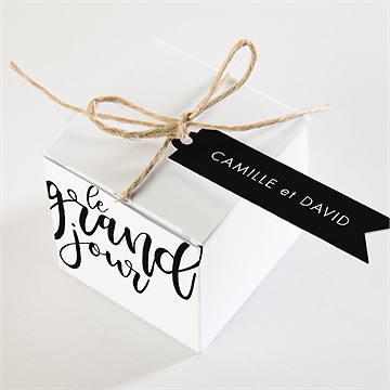 Boîte de dragées mariage le grand jour - Dessus de la boîte