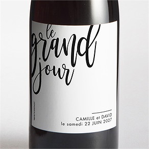 Etiquette de bouteille mariage le grand jour