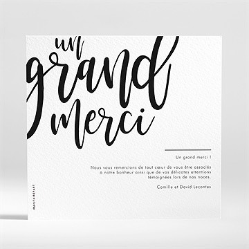 Remerciement mariage le grand jour - Dos de la carte