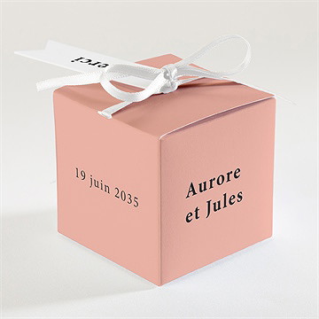 Boîte de dragées mariage enlacés - Dos de la boîte