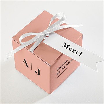 Boîte de dragées mariage enlacés - Dessus de la boîte