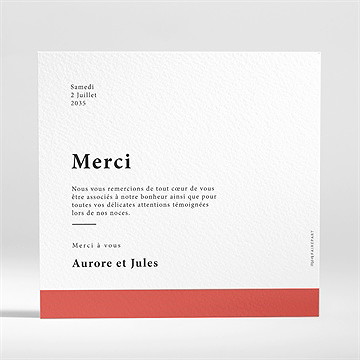 Remerciement mariage enlacés - Dos de la carte