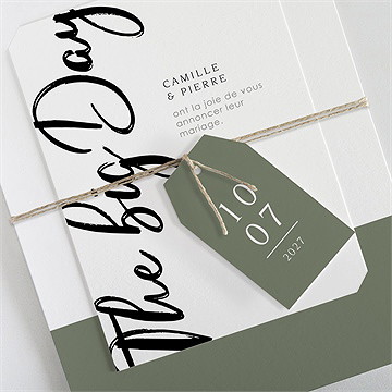 Faire-part mariage the big day - Détail du faire-part