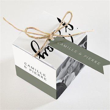 Boîte de dragées mariage the big day - Dessus de la boîte