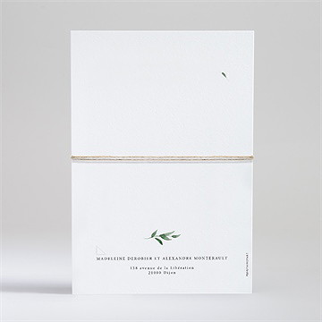 Faire-part mariage a l'ombre de l'olivier - Dos du faire-part