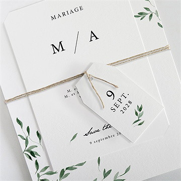 Faire-part mariage a l'ombre de l'olivier - Détail du faire-part