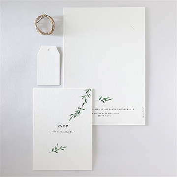 Faire-part mariage a l'ombre de l'olivier - Vue d'ensemble verso