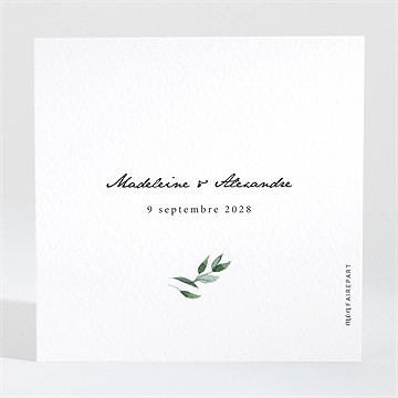 Carton d'invitation mariage a l'ombre de l'olivier - Dos du carton