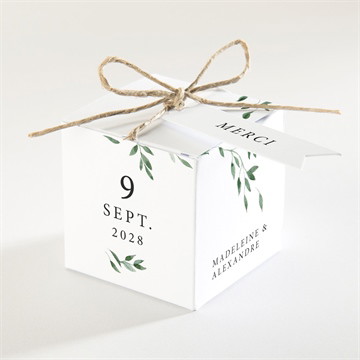 Boîte de dragées mariage a l'ombre de l'olivier