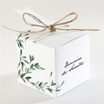 Boîte de dragées mariage a l'ombre de l'olivier - Dos de la boîte