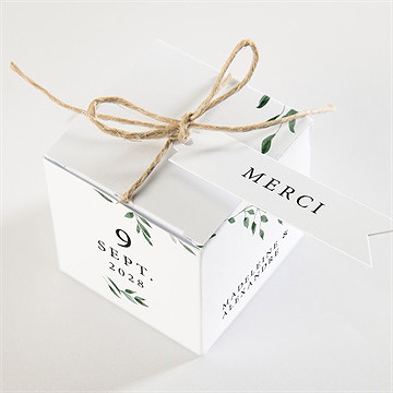 Boîte de dragées mariage a l'ombre de l'olivier - Dessus de la boîte