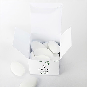 Boîte de dragées mariage a l'ombre de l'olivier - Intérieur de la boîte