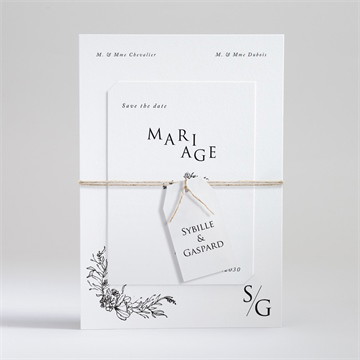 Faire-part mariage délicate ficelle