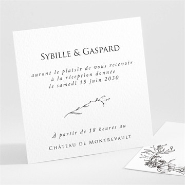 Carton d'invitation mariage délicate ficelle
