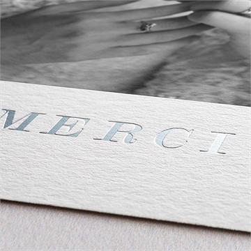 Remerciement mariage délicate ficelle - Marquage à chaud ARGENT