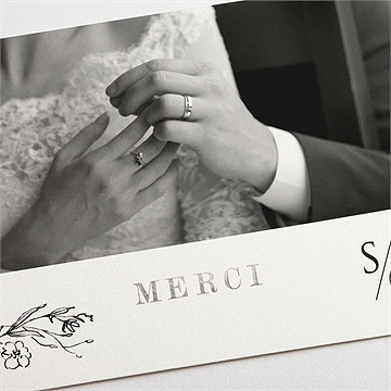 Remerciement mariage délicate ficelle - Détail de la carte
