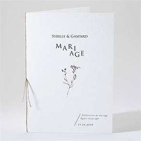Livret de messe mariage délicate ficelle