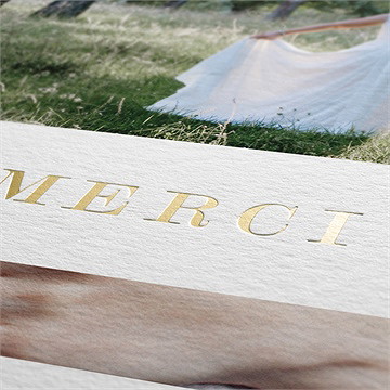 Remerciement mariage que je t'aime - Marquage à chaud OR