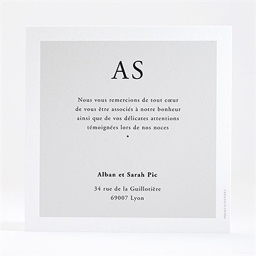 Remerciement mariage que je t'aime - Dos de la carte