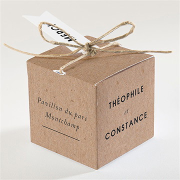 Boîte de dragées mariage précieux cadeau - Dos de la boîte