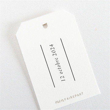 Etiquette mariage précieux cadeau - Dos de l'étiquette