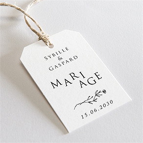 Etiquette mariage délicate ficelle