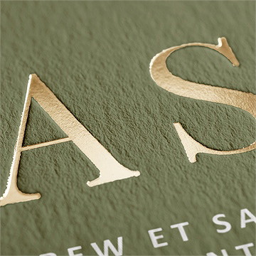 Faire-part mariage love touch - Marquage à chaud OR