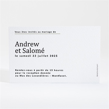 Carton d'invitation mariage love touch - Dos du carton