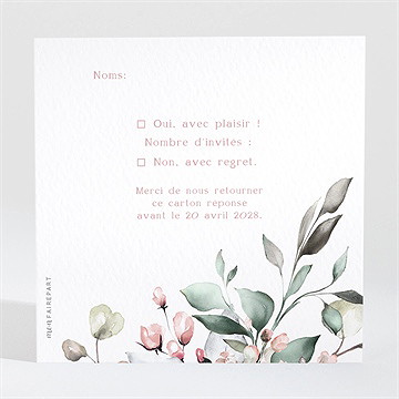 Carton réponse mariage baroque - Dos du carton