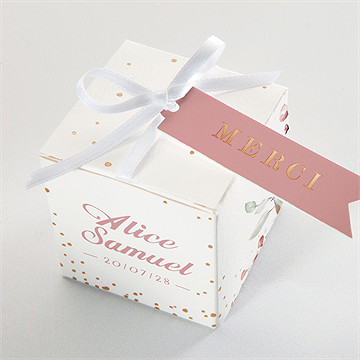 Boîte de dragées mariage baroque - Dessus de la boîte