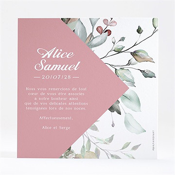 Remerciement mariage baroque - Dos de la carte