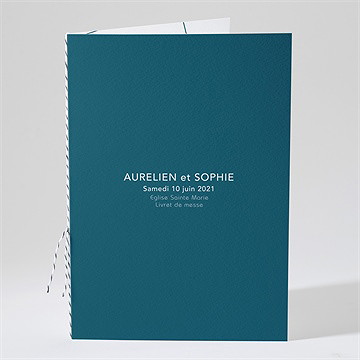 Livret de messe mariage bleu minimaliste