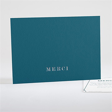 Remerciement mariage bleu minimaliste