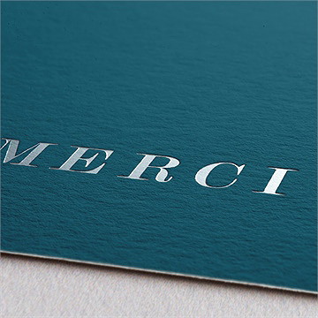 Remerciement mariage bleu minimaliste - Marquage à chaud ARGENT