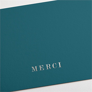 Remerciement mariage bleu minimaliste - Détail de la carte