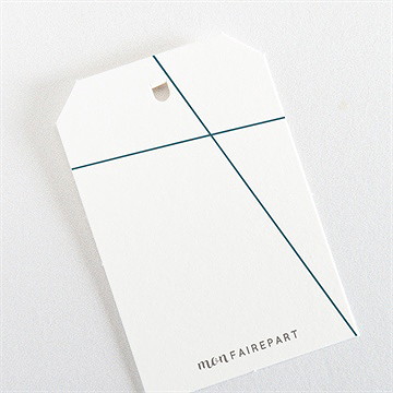 Etiquette mariage bleu minimaliste - Dos de l'étiquette