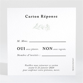 Carton réponse mariage belle nature
