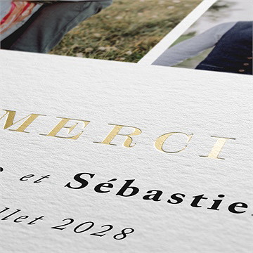 Remerciement mariage belle nature - Marquage à chaud OR