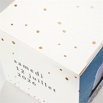 Boîte de dragées mariage mon roc - Marquage à chaud CUIVRE