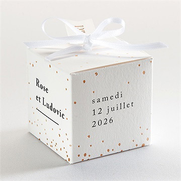 Boîte de dragées mariage mon roc - Dos de la boîte