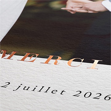 Remerciement mariage mon roc - Marquage à chaud CUIVRE