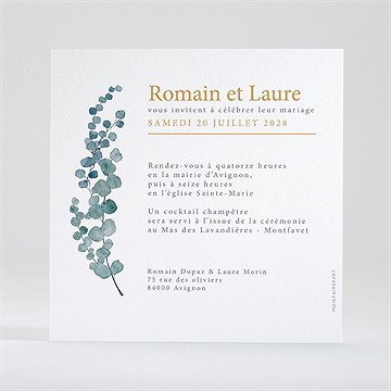 Faire-part mariage douce ambiance - Dos du faire-part