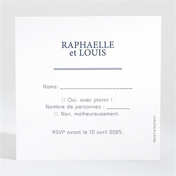Carton réponse mariage l'essentiel - Dos du carton