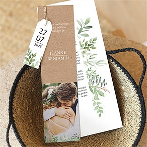 Faire-part mariage nature chic