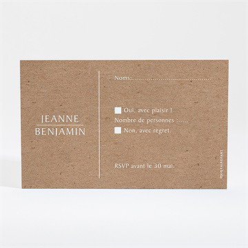 Carton réponse mariage nature chic - Dos du carton