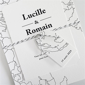Faire-part mariage dessin d'amour - Détail du faire-part