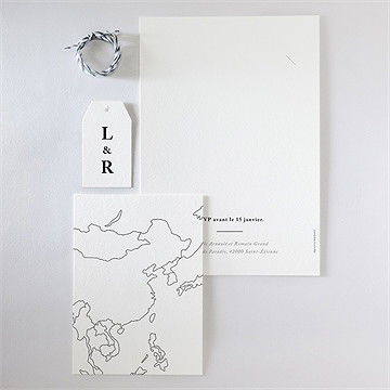 Faire-part mariage dessin d'amour - Vue d'ensemble verso