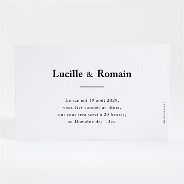 Carton d'invitation mariage dessin d'amour - Dos du carton